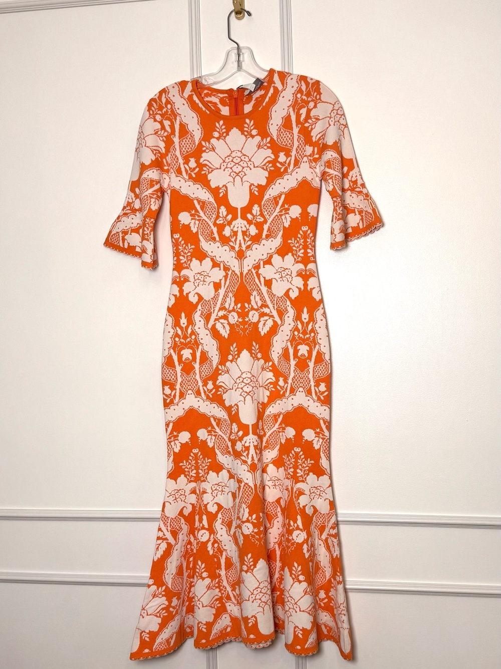 Alice McCall NWT Sittin Pretty Midi Mermaid Style Bold Orange Print US size 4 - Picture 7 of 16